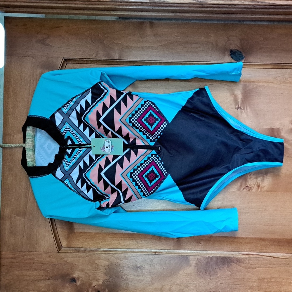 FUNNYGIRL ONE PIECE LONGSLEEVED  SWIMSUIT.  SIZE L